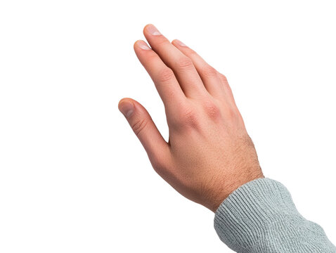 Hand reading a Braille sign, close-up of tactile communication, isolated on white background.  PNG transparent.