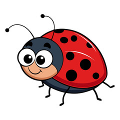 Obraz premium Cute Cartoon Ladybug Character Design