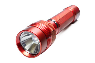 Black flashlight isolated on transparent background