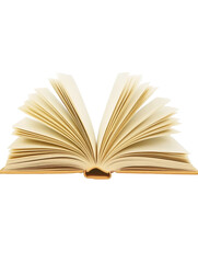 Fototapeta premium Open book with turning pages, isolated on a white background. PNG transparent.
