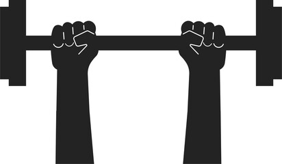 Isolated pictogram han hold dumbbell, barbell, sport fitness gym icon