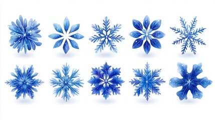  Winter snowflake crystals