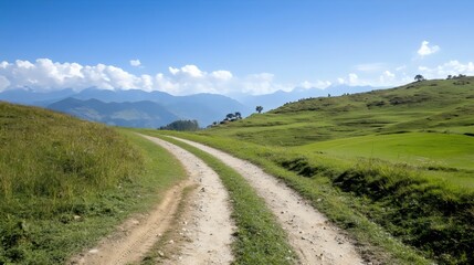 Fototapeta premium Stunning Mountain Crossings - Breathtaking Peak-to-Valley Views Along Scenic Hill Station Routes for Travelers Seeking Serene Landscapes