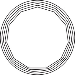 Circle line blend to polygon. Modern futuristic design element
