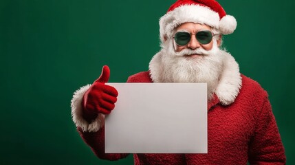 Naklejka premium Santa Claus with blank sign