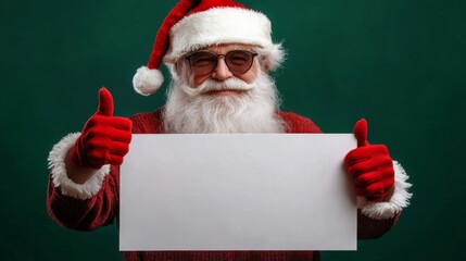 Naklejka premium Santa Claus with blank sign