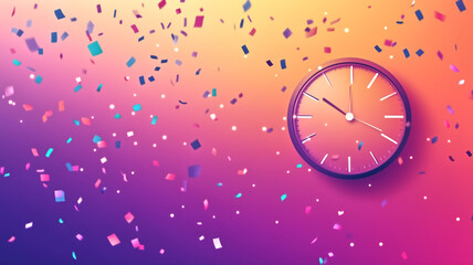 Fototapeta premium A minimalist design with New Year’s countdown clock, sleek …