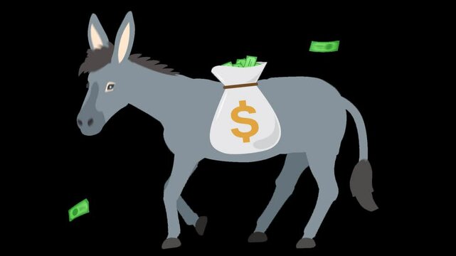 Money Mule Hawala Concept Animation Alpha Channel Transparent Background