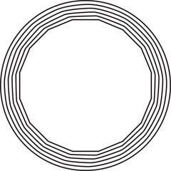 Circle line blend to polygon. Modern futuristic design element