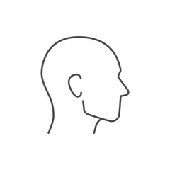 Male head line outline icon