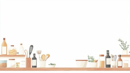 Zero-waste home organization with a minimalist lifestyle, isolated on a white background