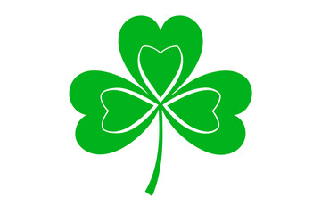A shamrock vector art illustration for ST Patrick day on white background