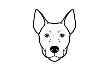 dog head silhouette icon, white background