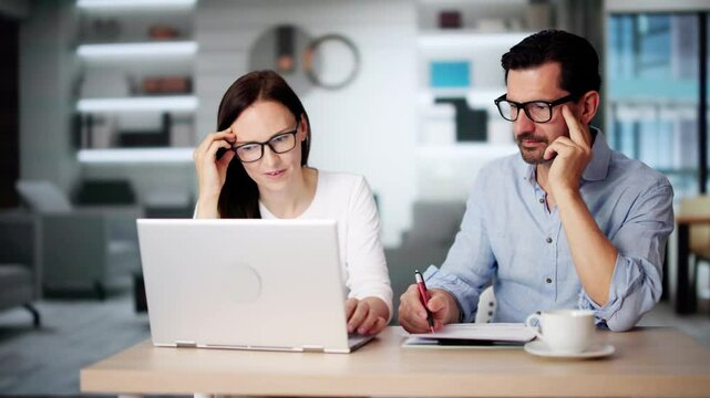 Stressed Couple In Debt. Unhappy Family