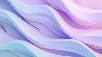 Fototapeta premium Smooth, undulating waves create a mesmerizing pattern, their pastel hues blending seamlessly to form a tranquil and elegant backdrop