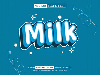 milk editable text, font effect, 3d text for title