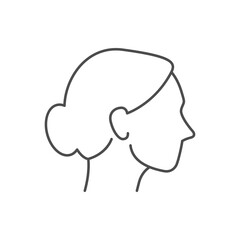 Female head line outline icon