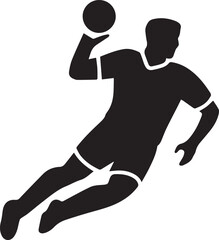 Vector icon illustration of a handball player