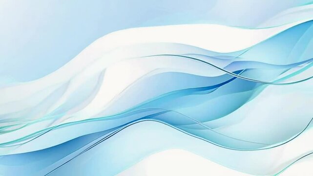 Abstract blue and white flowing wave background.