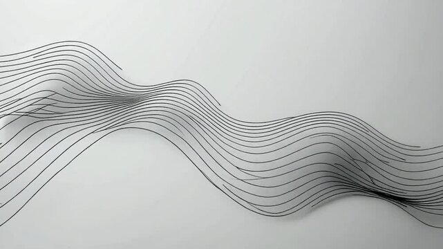 Abstract black lines forming a wavy pattern against a white background.