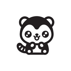 Obraz premium Kawaii otter silhouette ,icon ,vector