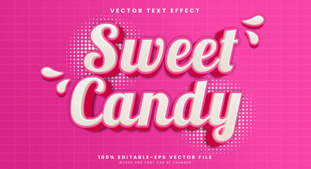 Sweet Candy 3d editable text effect Template suitable for Sweet food product
