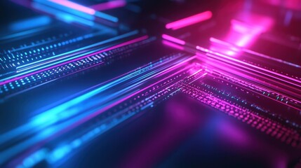 Radiant Futuristic Geometric Lights Metallic Tech Background