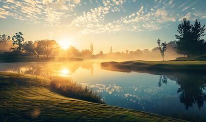 Naklejka premium golf-themed graphic advertising backgrounds.