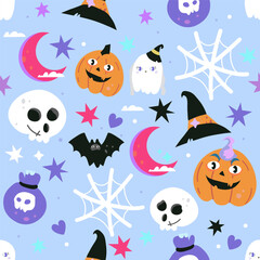 Halloween decorative element texture on blue background