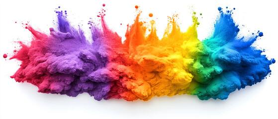 A vibrant explosion of colorful powder creates a dynamic and artistic display, perfect for modern designs and creative projects.