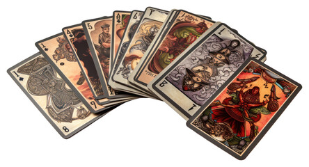 PNG Tarot card deck cards white background document.