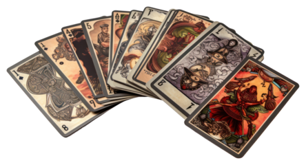 PNG Tarot card deck cards white background document.