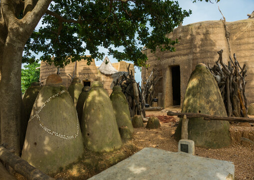 Benin, West Africa, Boukoumb&eacute;, voodoo altars representing the spirits of the dead people from the traditional tata somba house