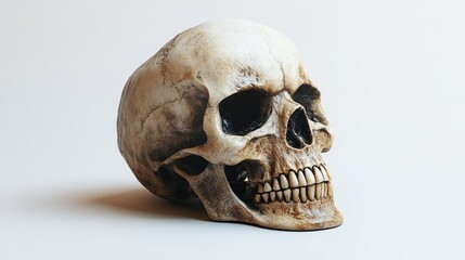 Obraz premium A skull is sitting on a white background