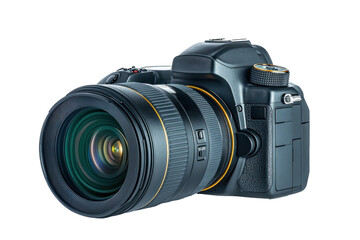 Fototapeta premium A DSLR camera, isolate on transparent background