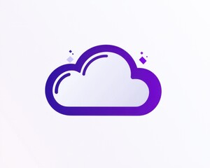 Fototapeta premium Purple Cloud Icon.