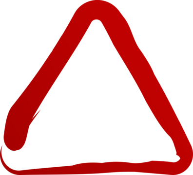 Red triangle frame brush strokes