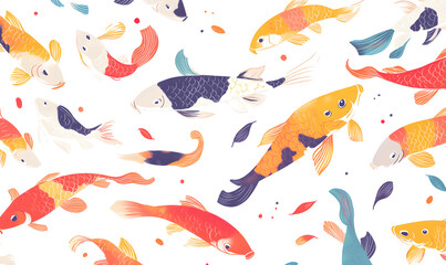 Naklejka premium Japanese-style 2D illustrator doodle cartoon for floor tiles and wallpaper