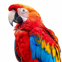 Obraz premium magnificent realistic Scarlet Macaw on white background