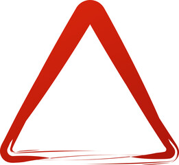 Red triangle frame brush strokes