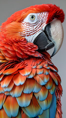 Fototapeta premium magnificent realistic Scarlet Macaw on white background