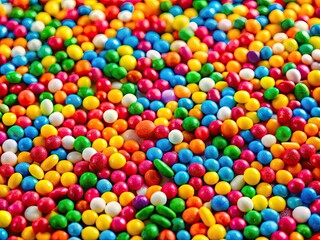 Vibrant sprinkles scatter across the surface, creating a playful and lively atmosphere that's full of joy and wonder.