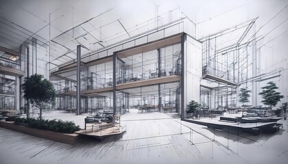 sketch of an architectural concept sketch