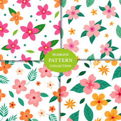 Ditsy tropical flowers Seamless Pattern Background