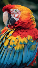 Obraz premium magnificent realistic Scarlet Macaw on white background