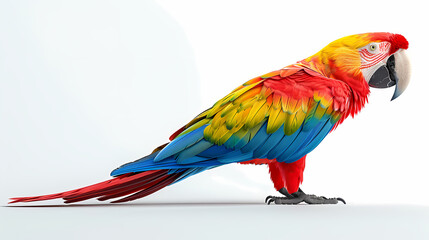 Fototapeta premium magnificent realistic Scarlet Macaw on white background