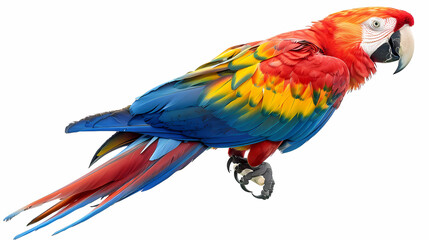 Obraz premium magnificent realistic Scarlet Macaw on white background