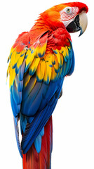 Obraz premium magnificent realistic Scarlet Macaw on white background