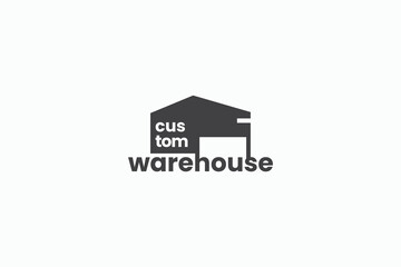 creative custom warehouse logo design vector illustration. flat custom warehouse icon logo vector design template with modern and simple styles for corporate, storage, cargo and company. 