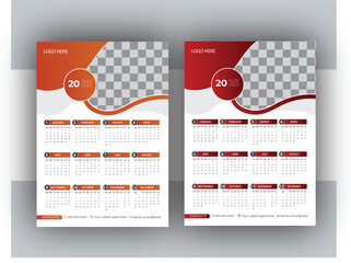Vector Single page Wall Calendar Design Template 2025 for your office and company